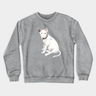 Watercolor Bull Terrier Dog Pet Portrait Crewneck Sweatshirt